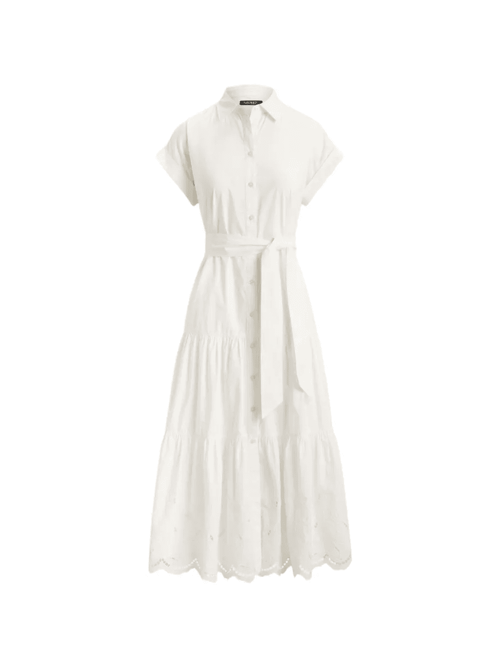 broderie-anglaise tiered midi dress - Image 1