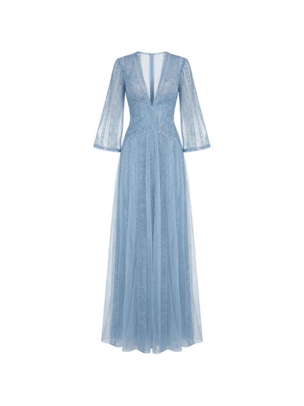 lace-panelled V-neck gown - Image 1