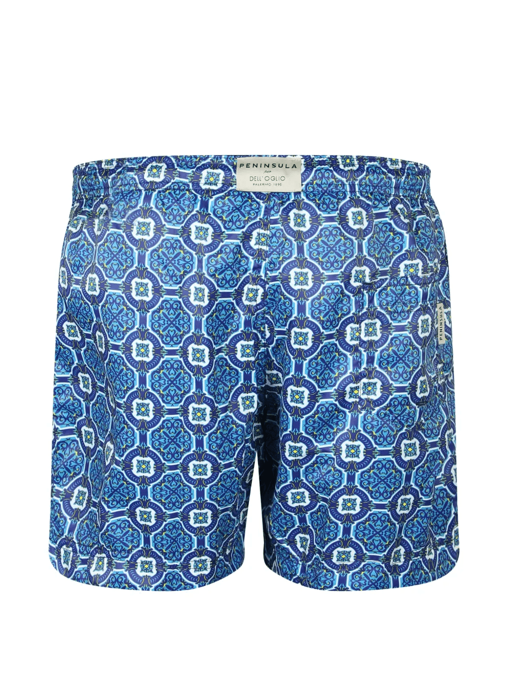 tile-print drawstring swim shorts — Image 3