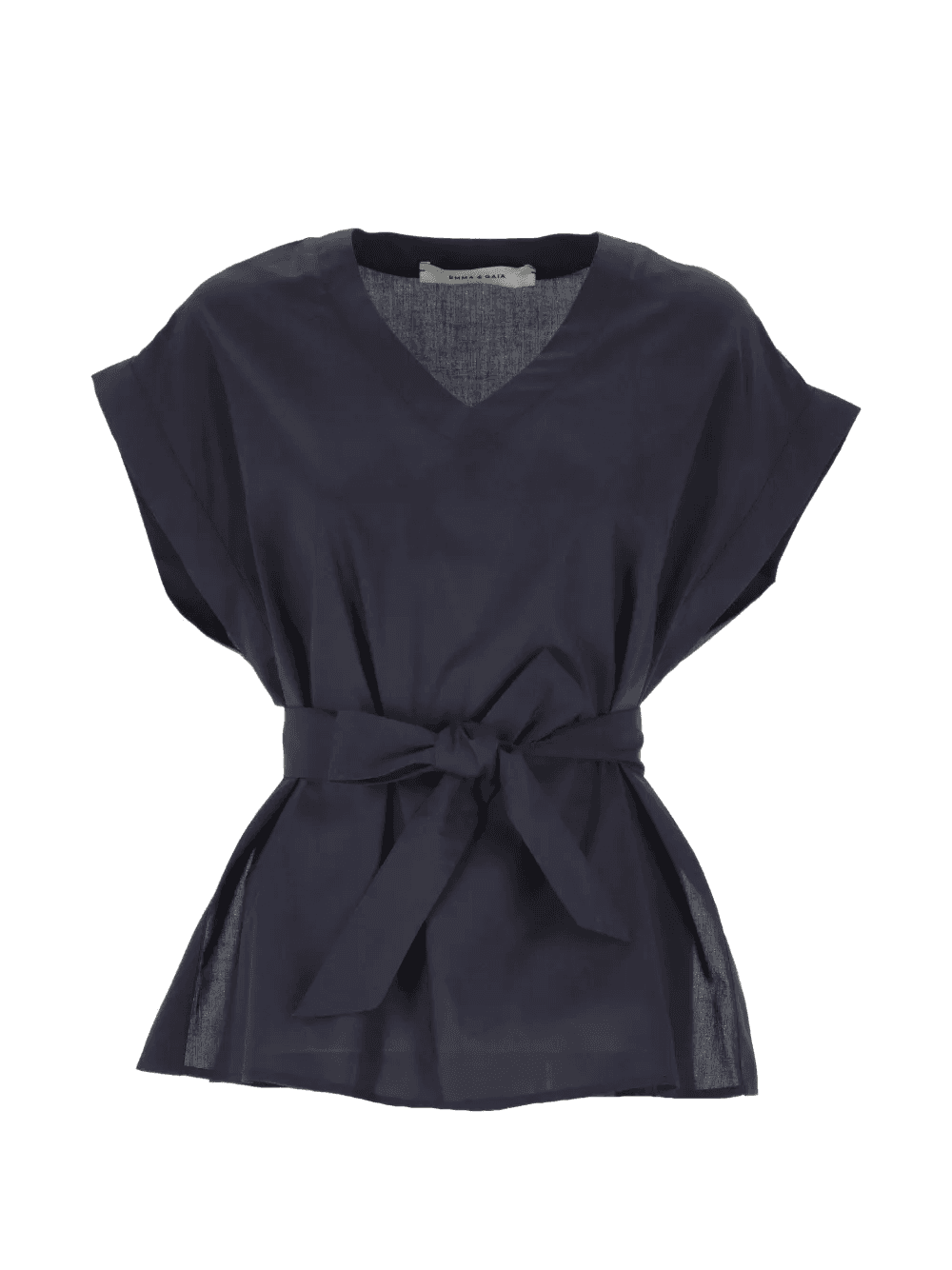 belted V-neck shirt - Image 1