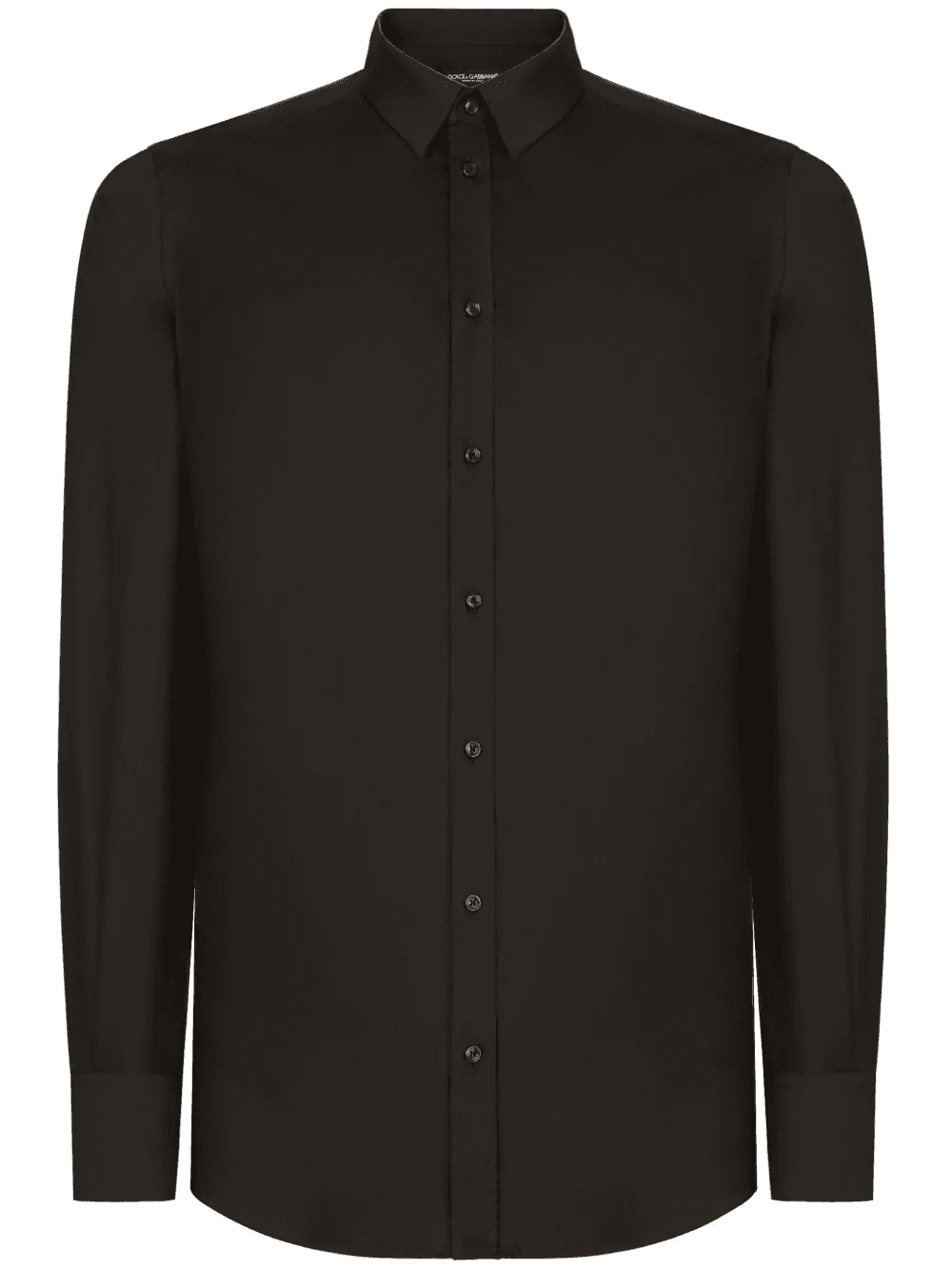 long-sleeve cotton-blend shirt