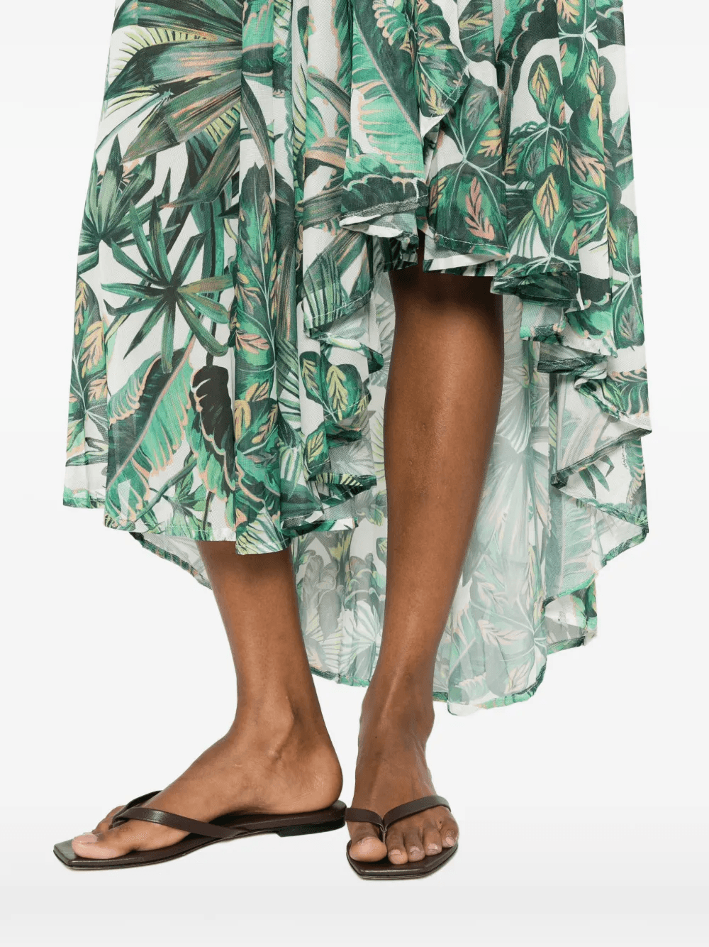 tropical-print asymmetric skirt — Image 2
