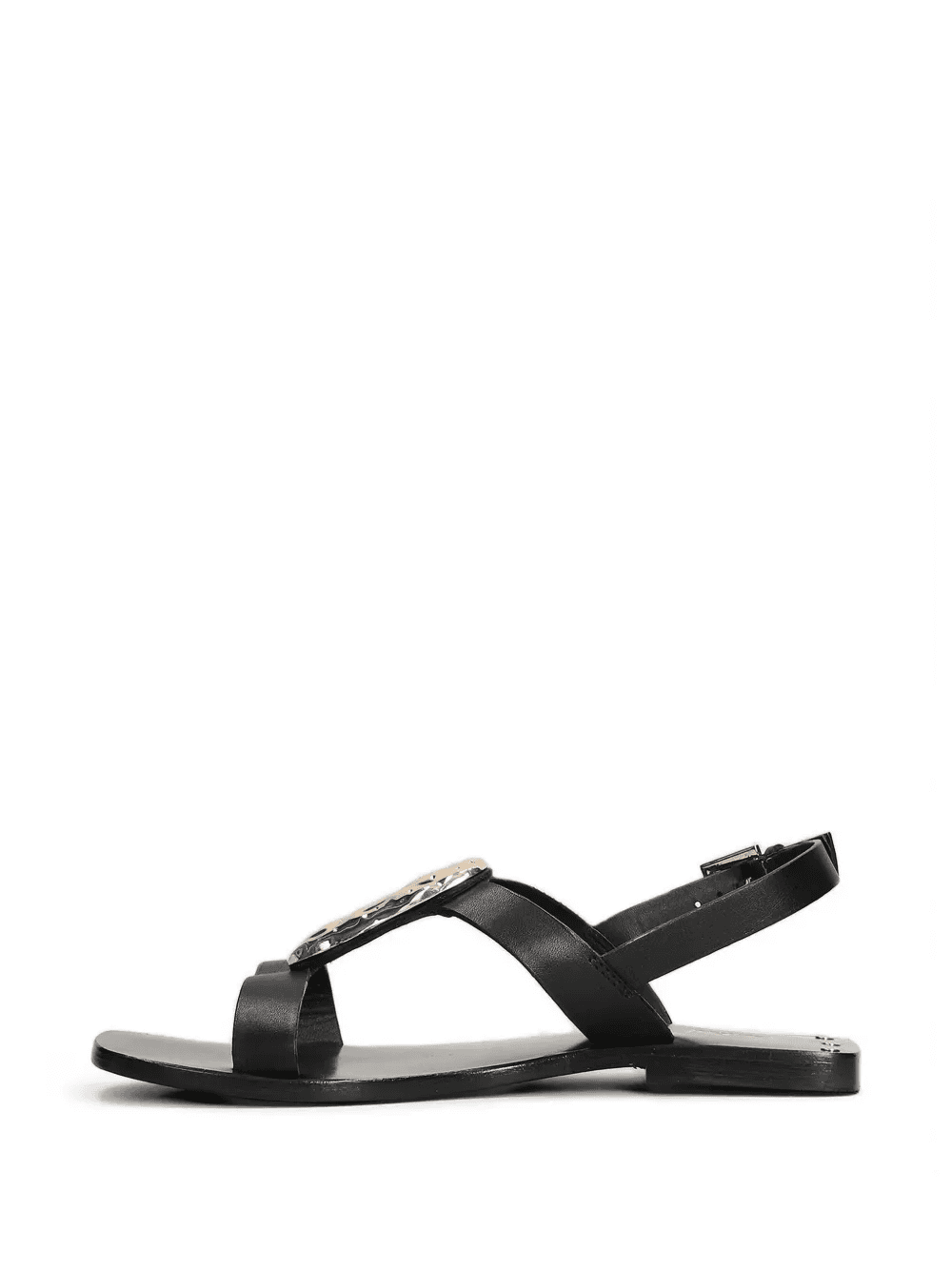 hammered-plaque slingback sandals — Image 5