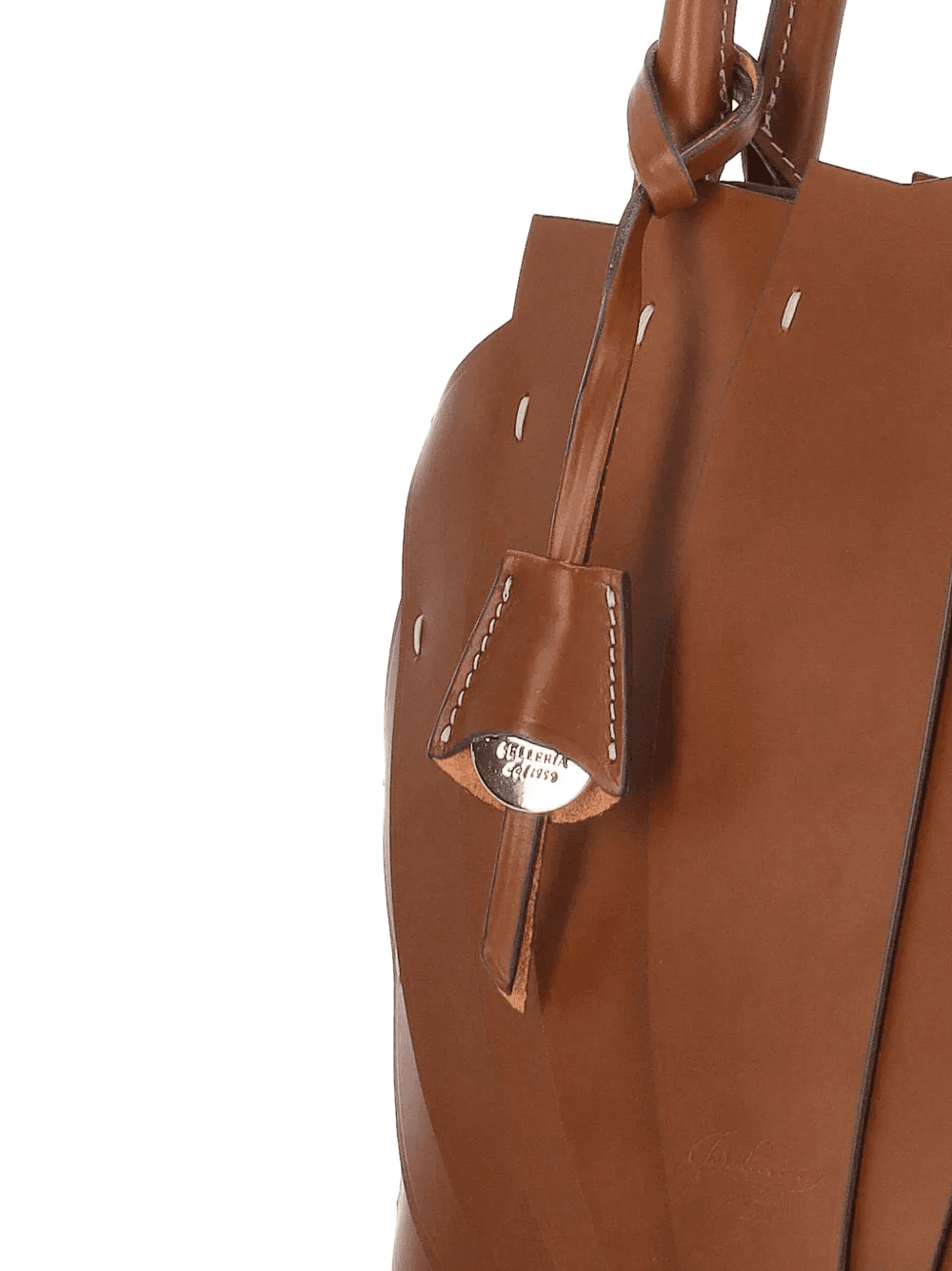 fan-panelled leather tote bag — Image 2