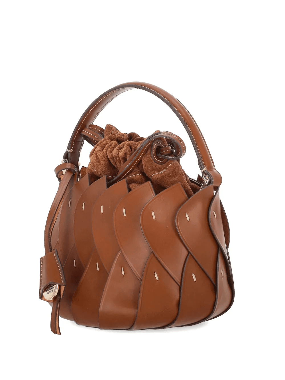 woven-design drawstring bucket bag — Image 4