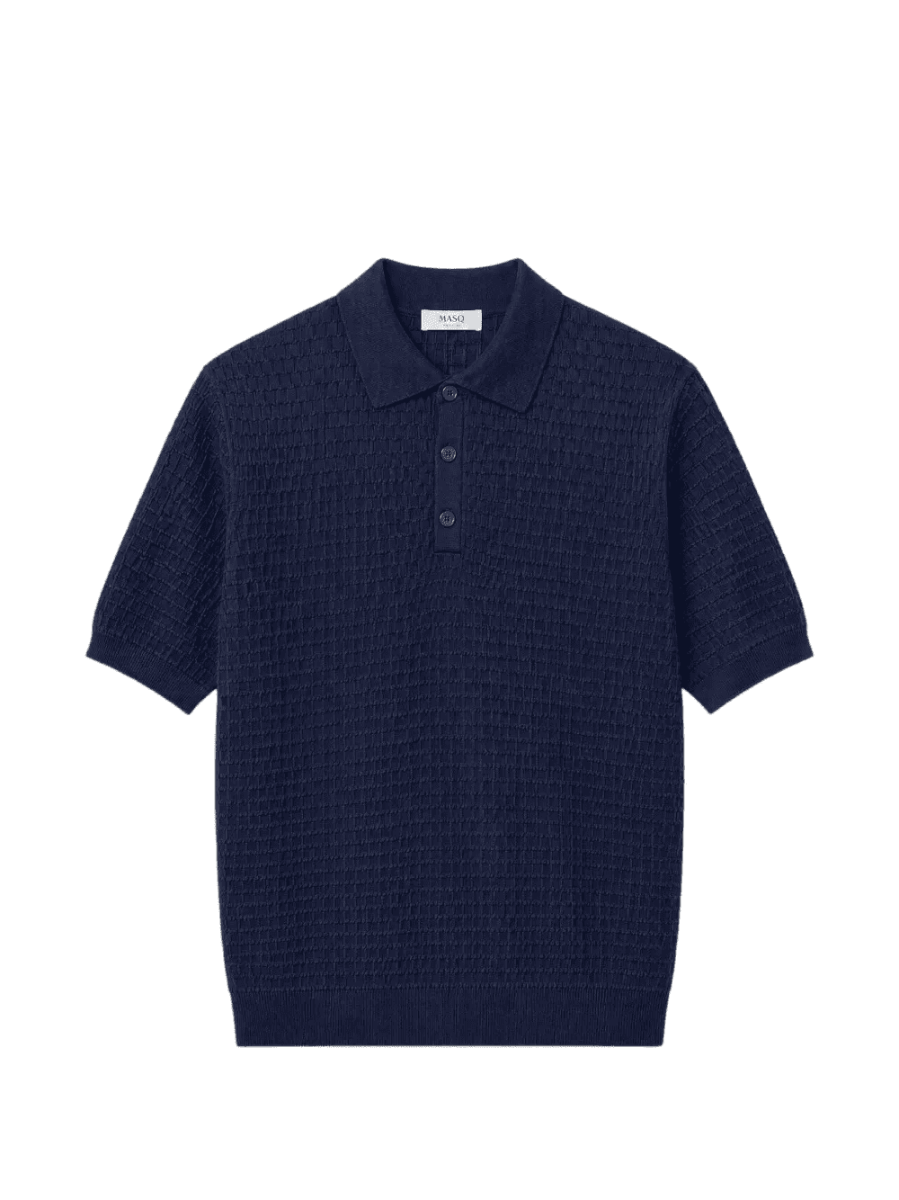 textured-knit polo shirt - Image 1