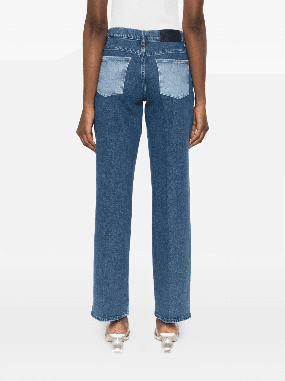 contrast-panels straight-leg jeans — Image 3