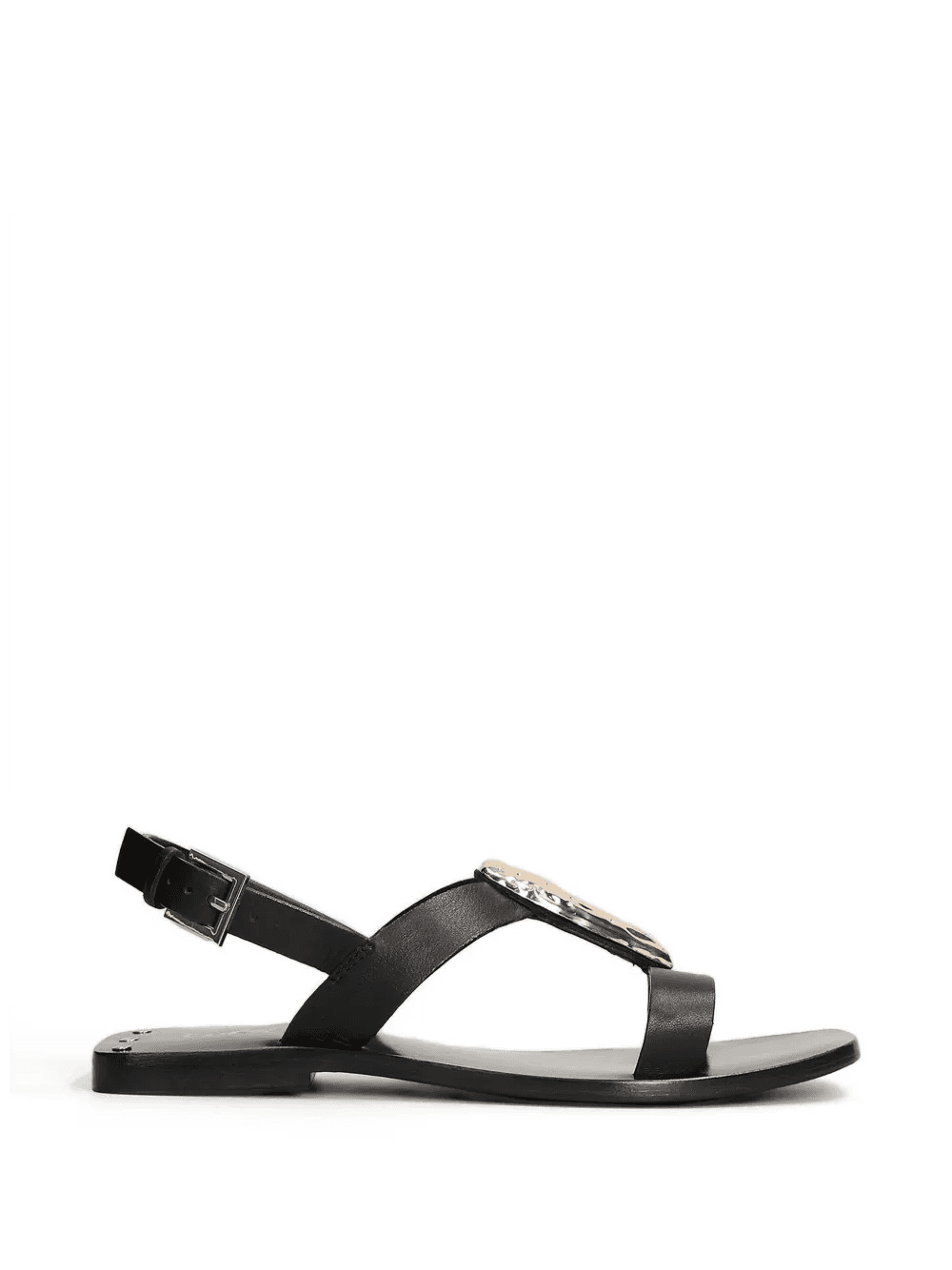 hammered-plaque slingback sandals - Image 1