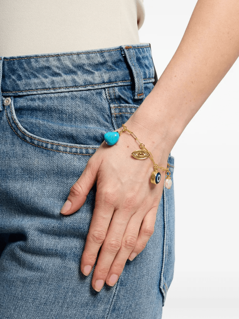 Cornicello evil eye charm bracelet — Image 2