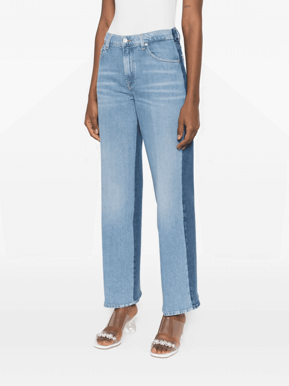 contrast-panels straight-leg jeans — Image 4