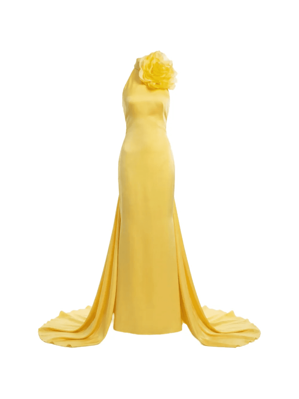 floral-appliqué halterneck gown - Image 1