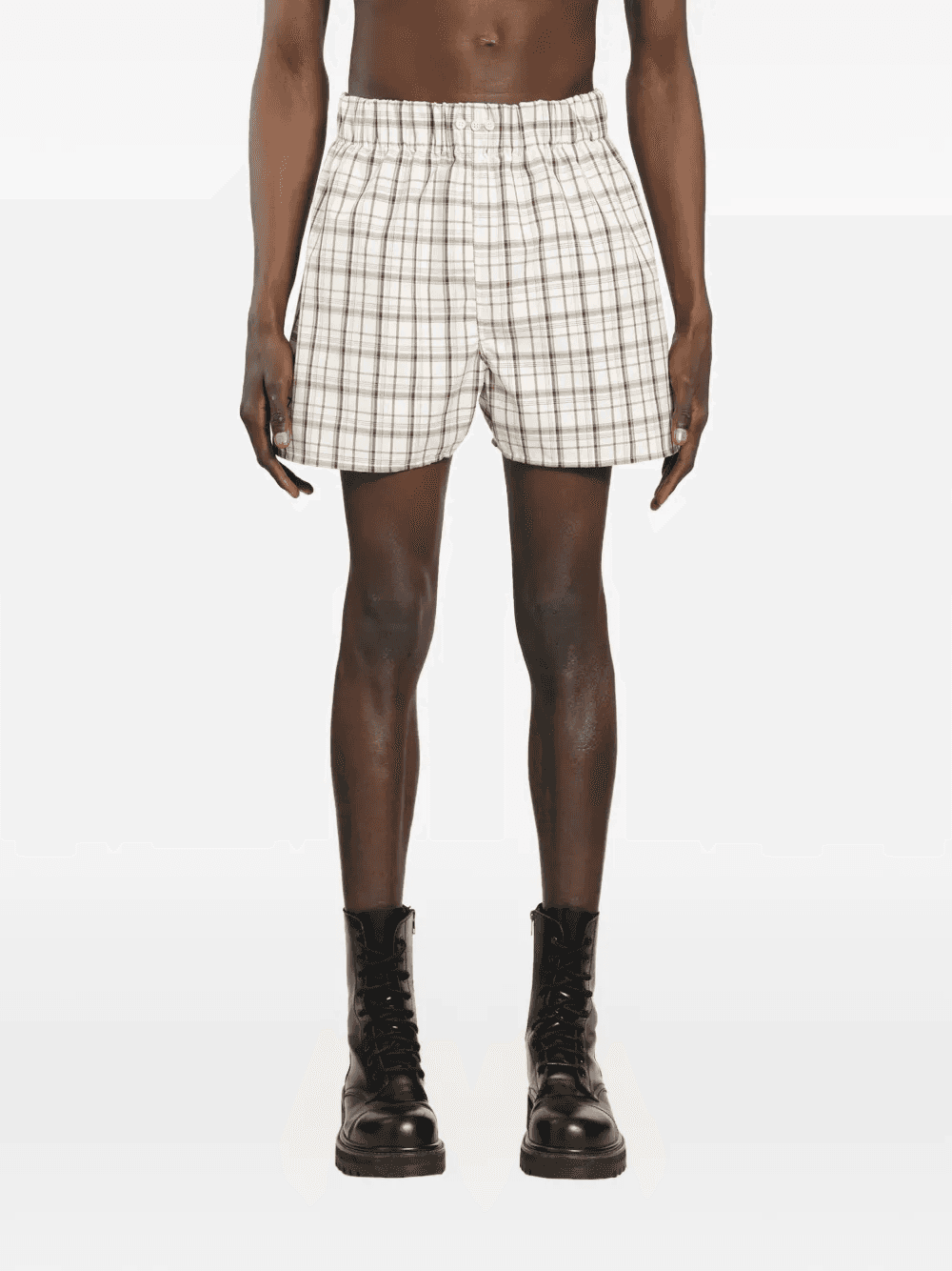 checked cotton boxers - Image 1