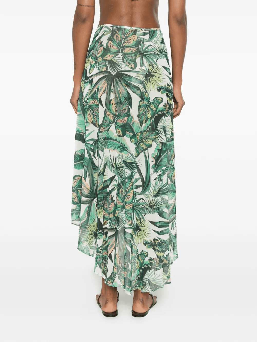 tropical-print asymmetric skirt — Image 3