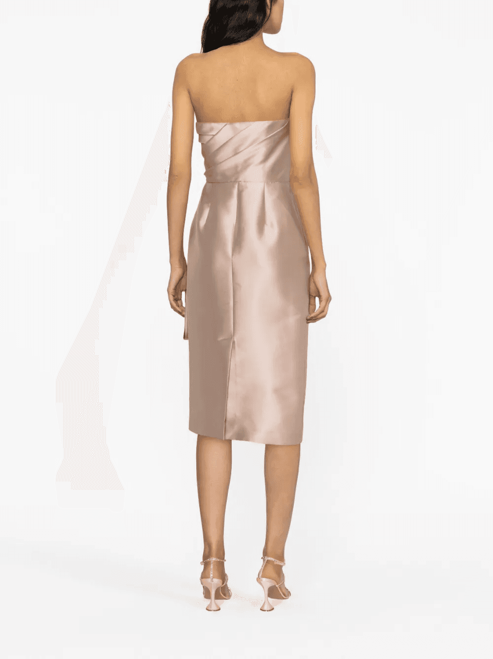 strapless draped midi dress — Image 3