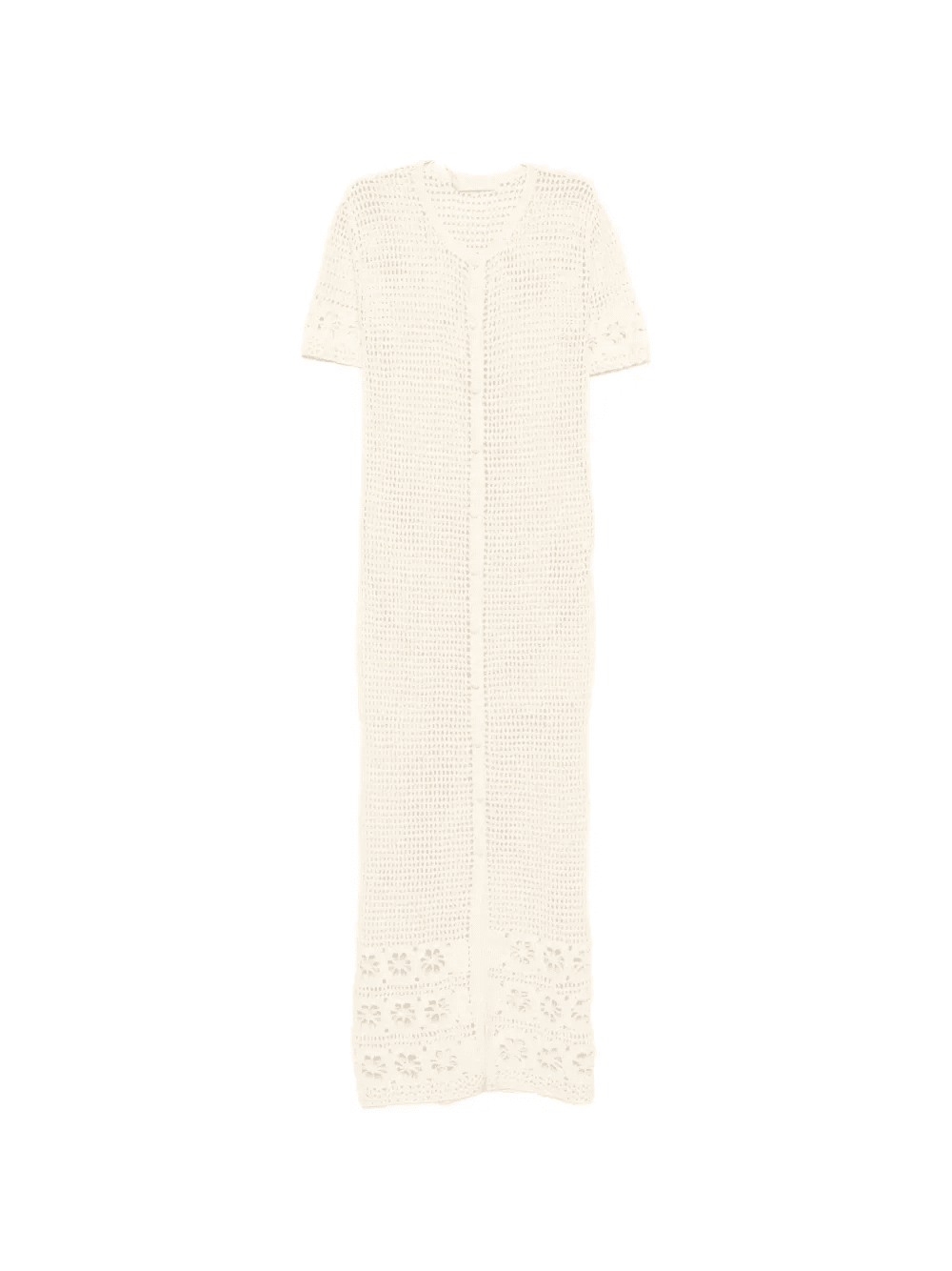 crochet-knit floral-detail maxi dress - Image 1