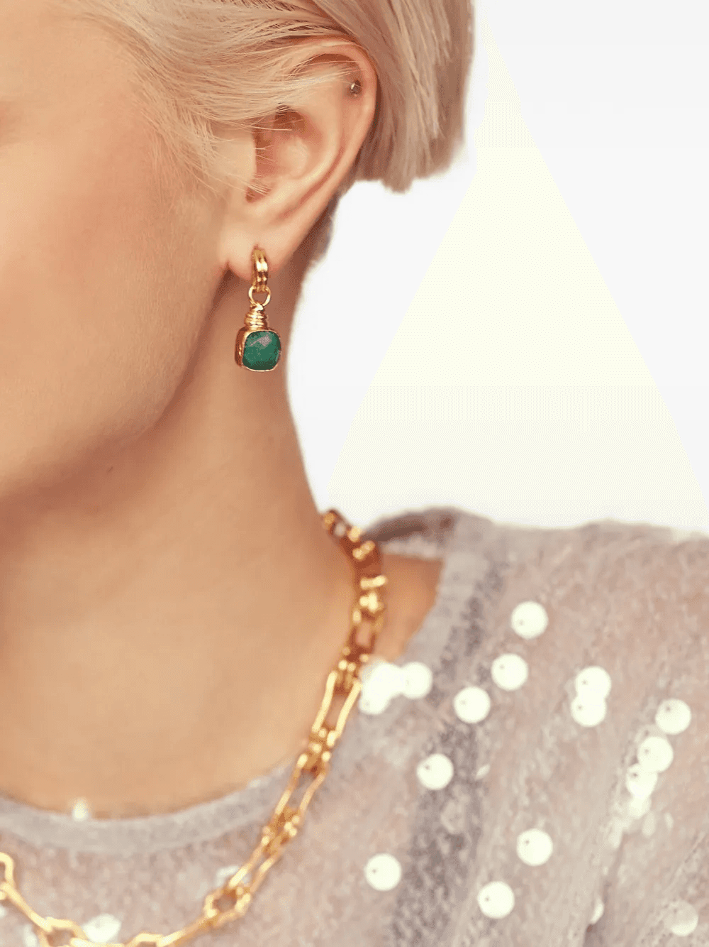 Eleanor emerald drop earrings — Image 2