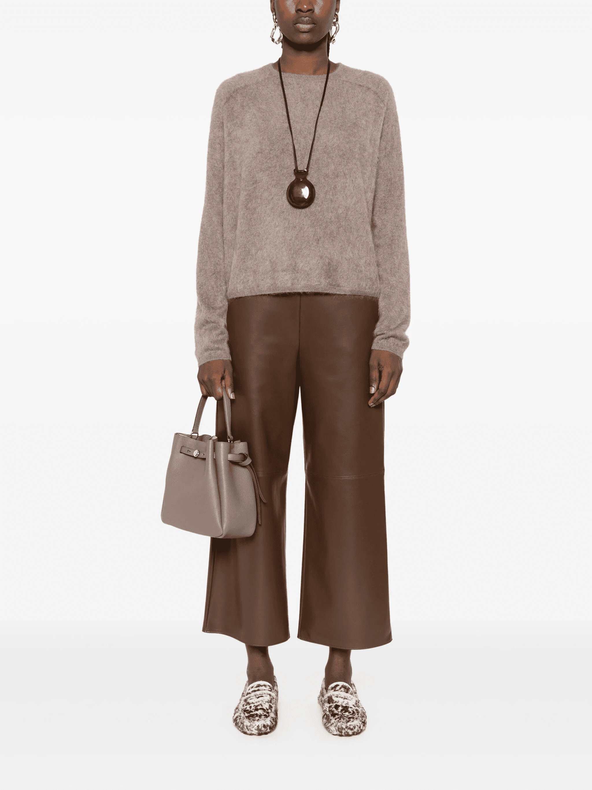 panelled topstitch trousers — Image 2