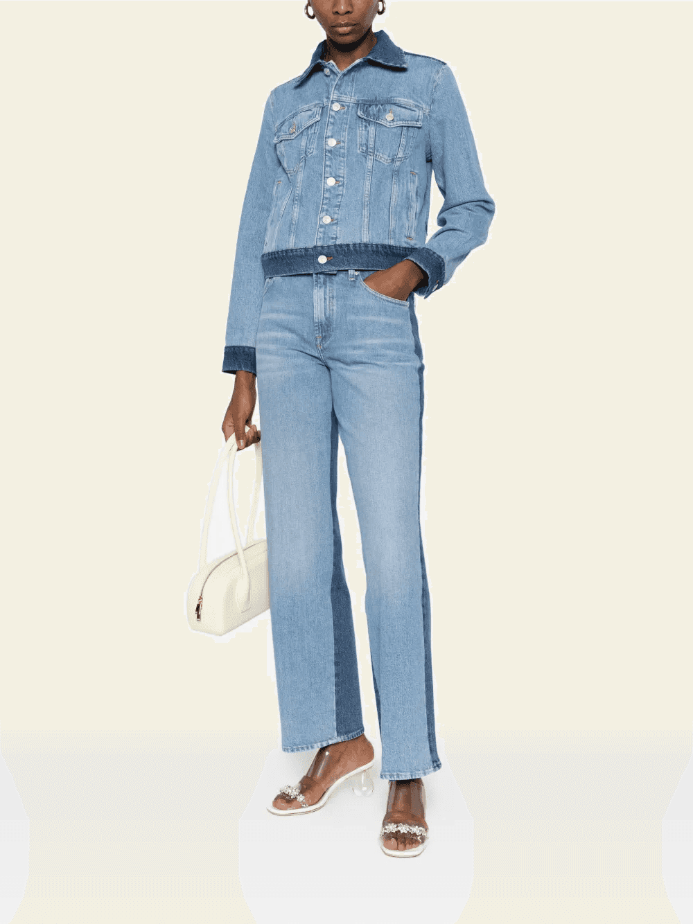contrast-panels straight-leg jeans — Image 5