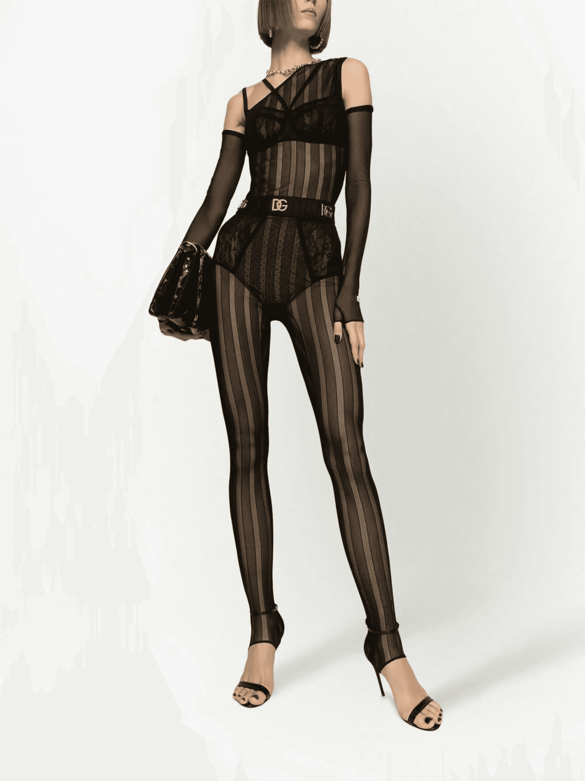one-shoulder jacquard jumpsuit — Image 3