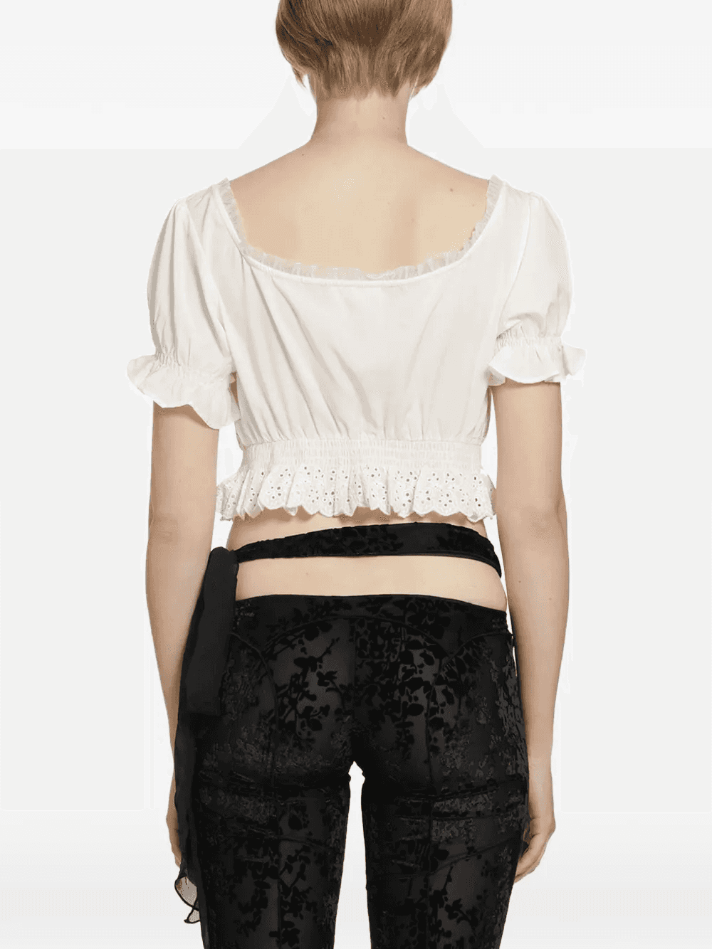 lace-trimmed blouse — Image 2