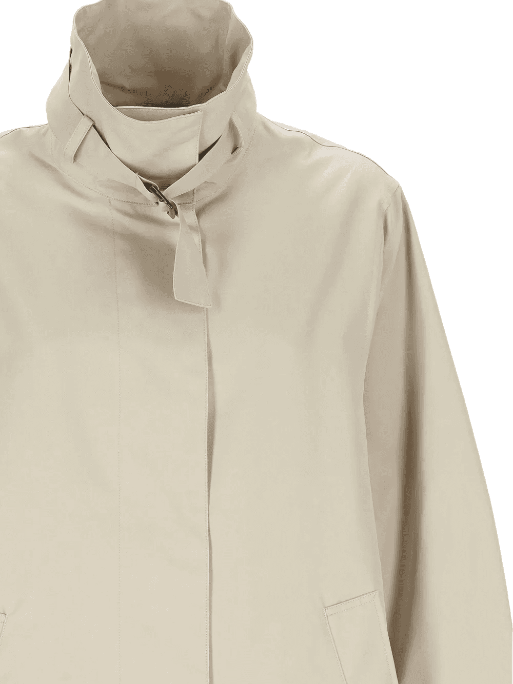 buckle-fastening high-neck coat — Image 2
