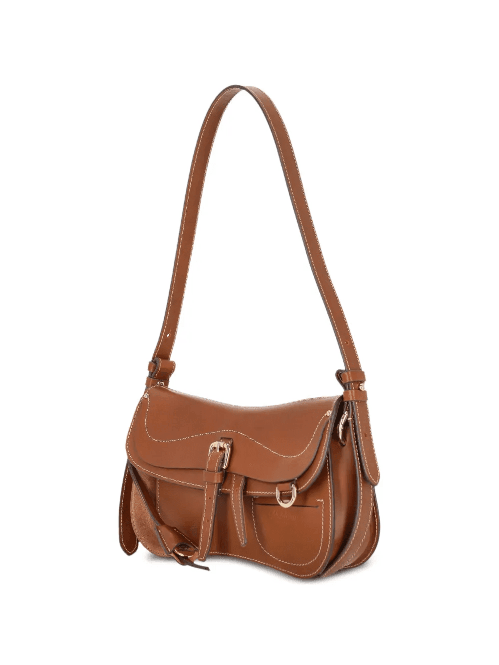 buckle-fastening contrast-stitch shoulder bag — Image 3
