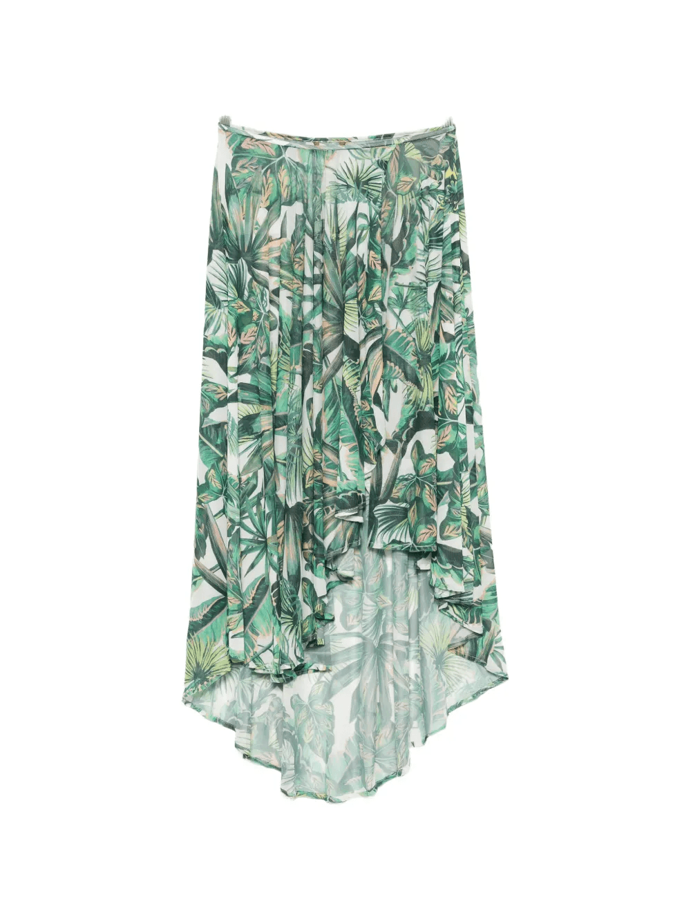 tropical-print asymmetric skirt - Image 1