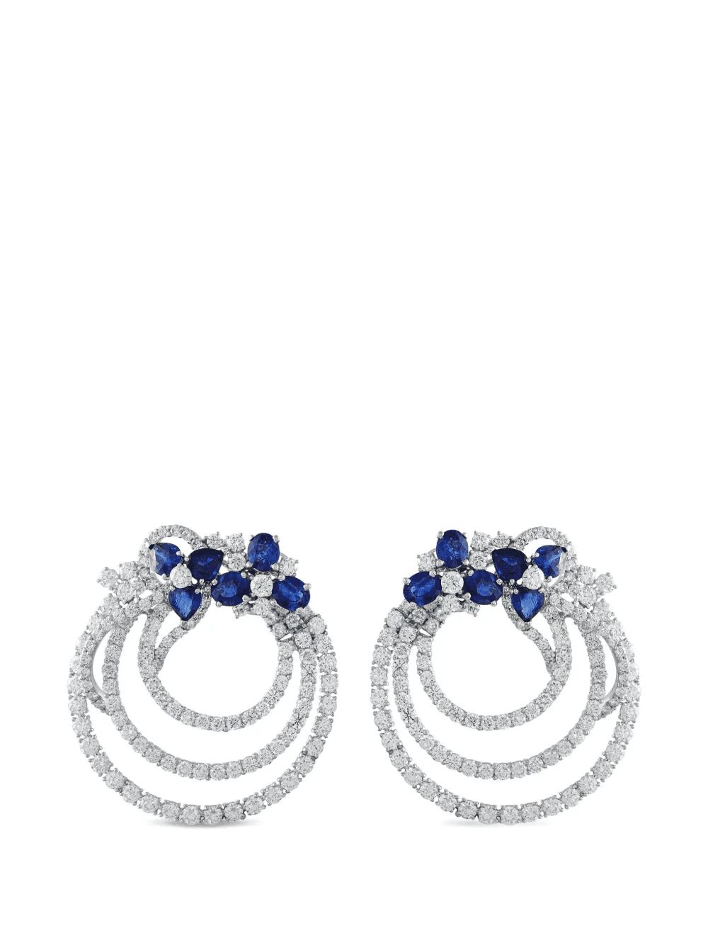 diamond and sapphire earrings - Image 1