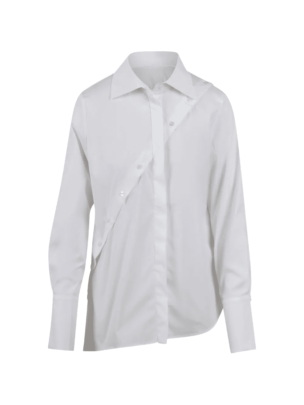 asymmetric-hem button-detail shirt