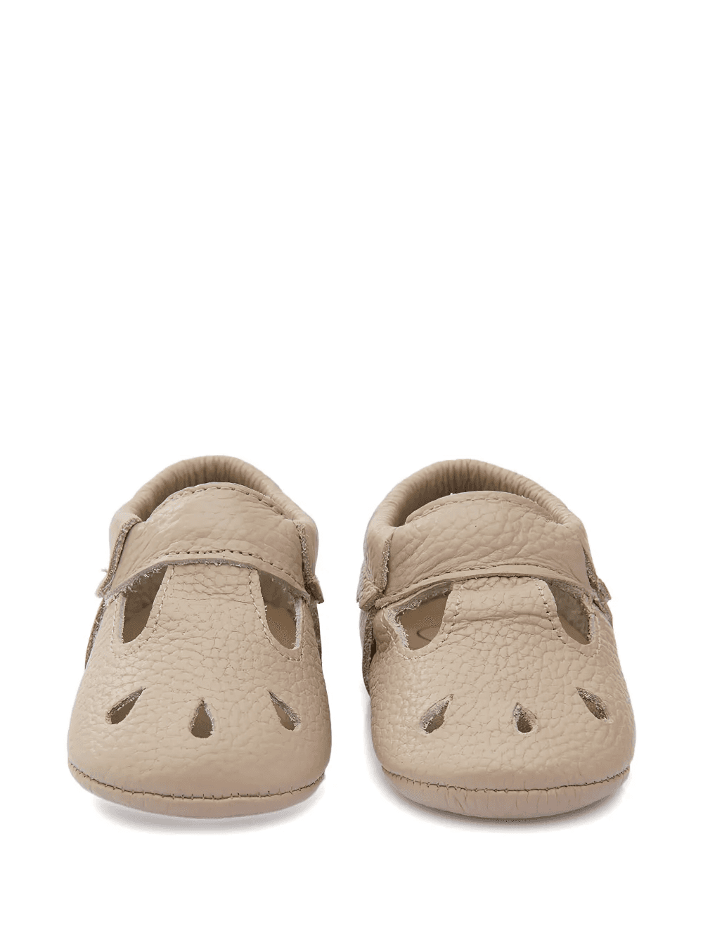 perforated-detailing scalloped-edges crib shoes — Image 2