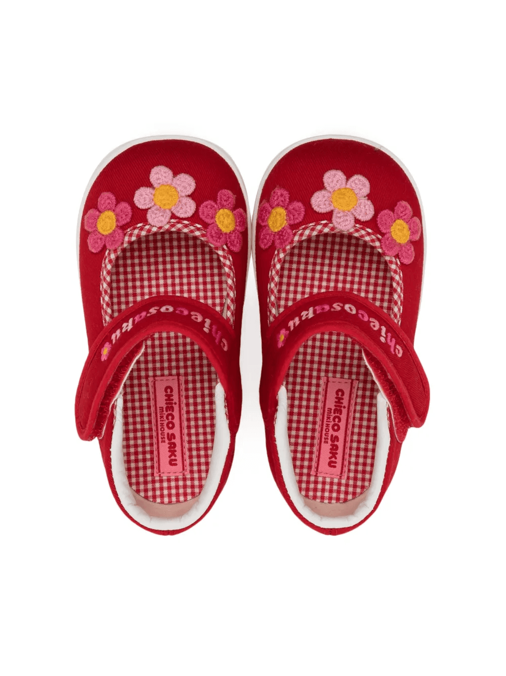 floral-embroidery touch-strap ballerina shoes - Image 1