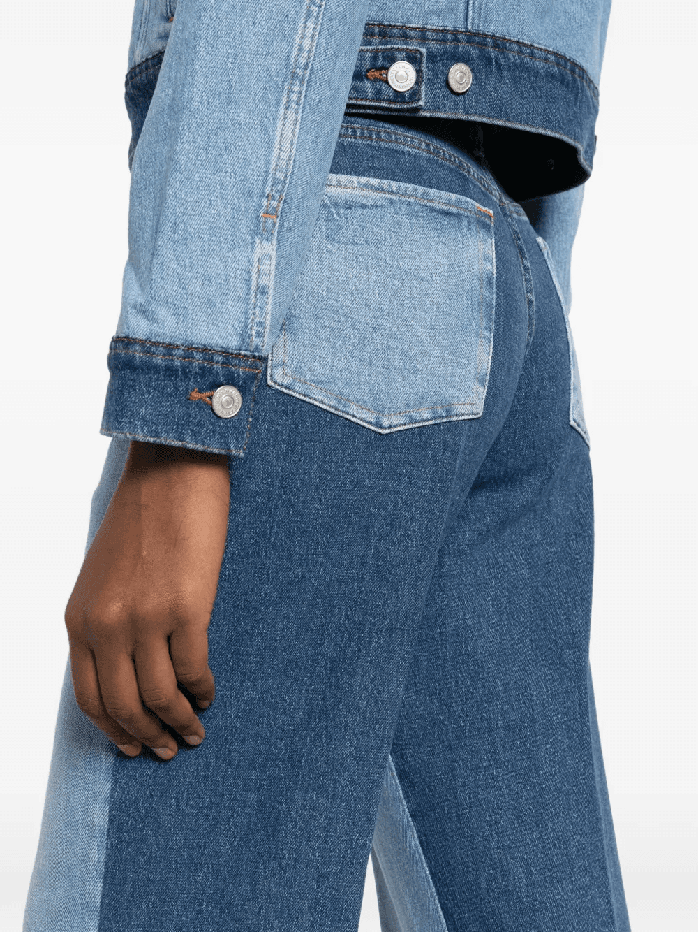 contrast-panels straight-leg jeans — Image 2