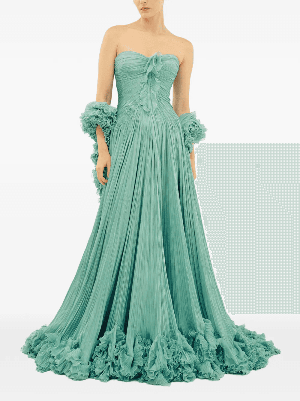 ruffled strapless maxi dress — Image 4
