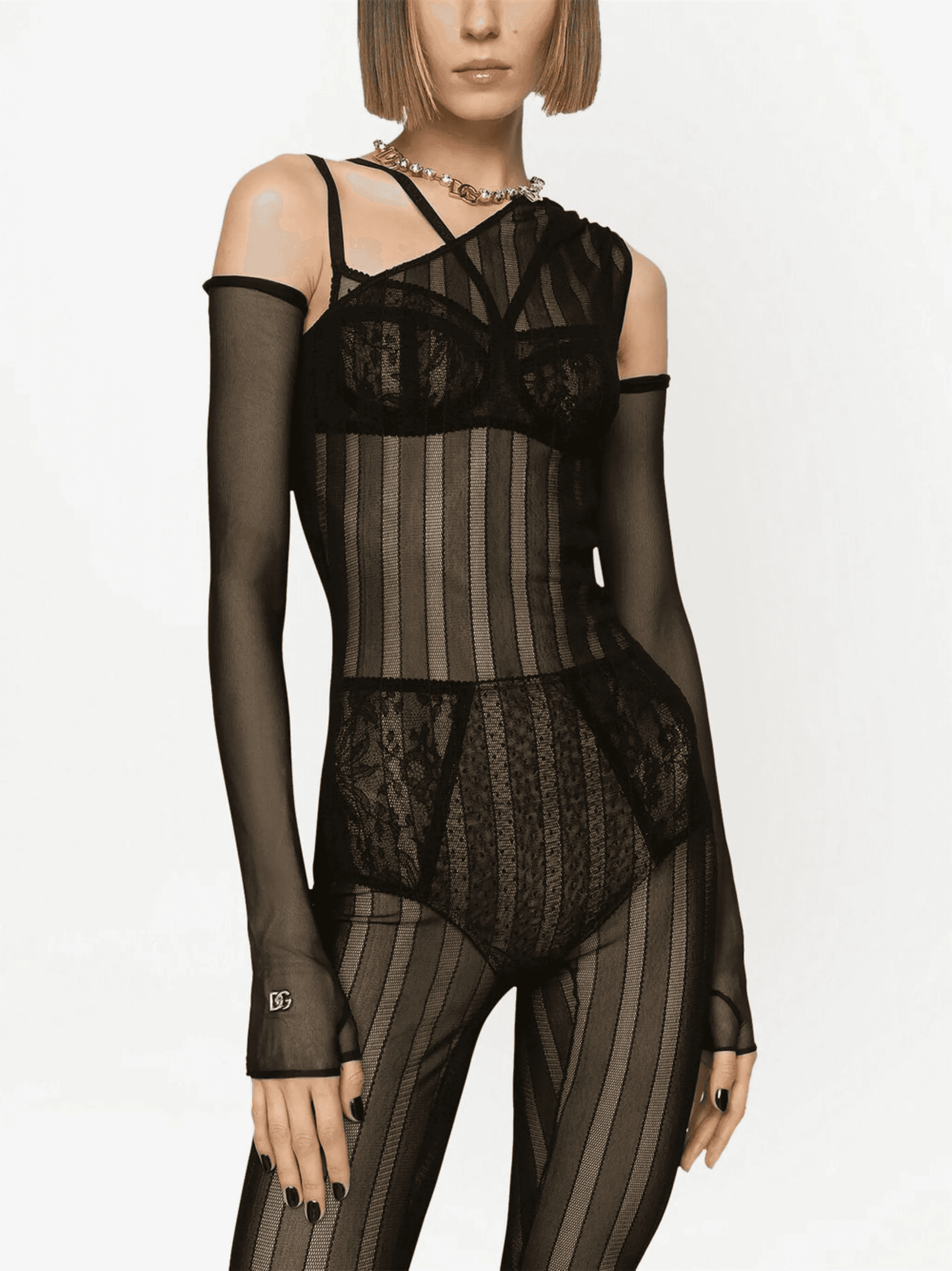 one-shoulder jacquard jumpsuit — Image 2
