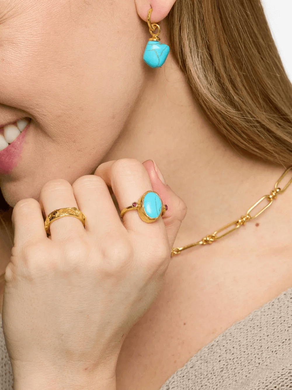 Lucia turquoise cocktail ring — Image 4