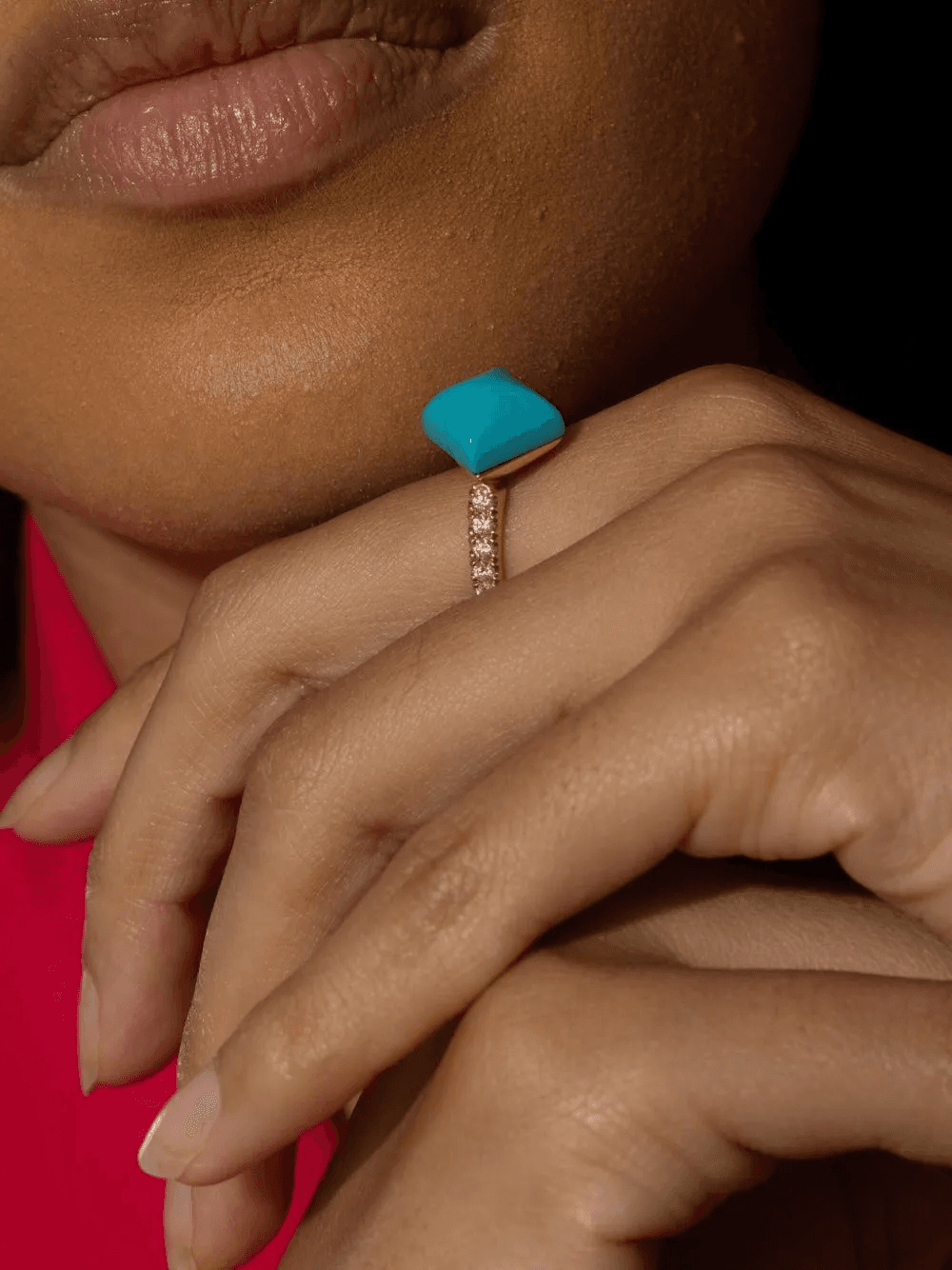 18K yellow gold Piramide multi-stone ring — Image 3