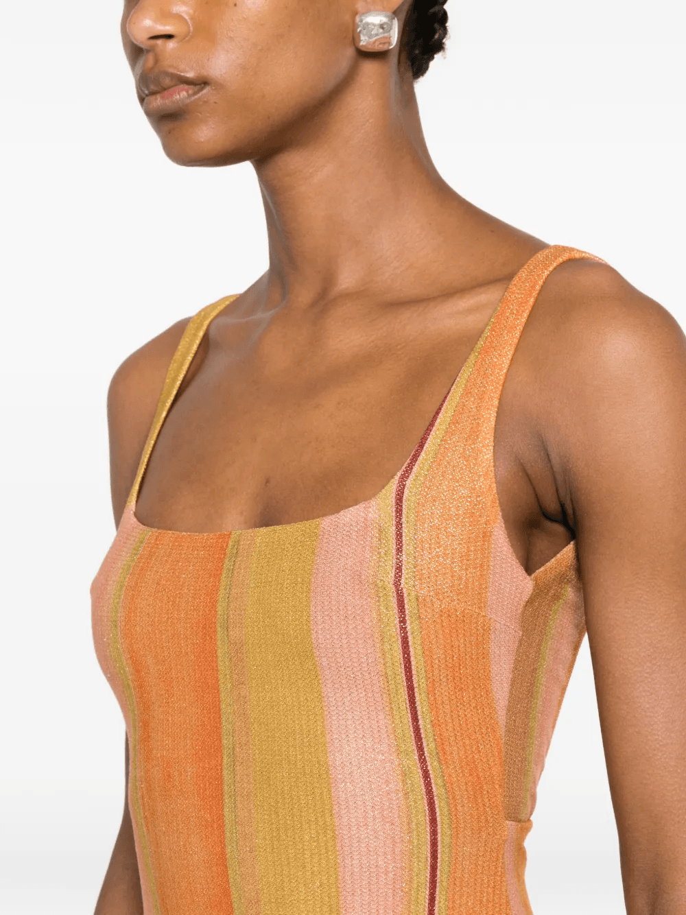 striped scoop-neck midi dress — Image 2