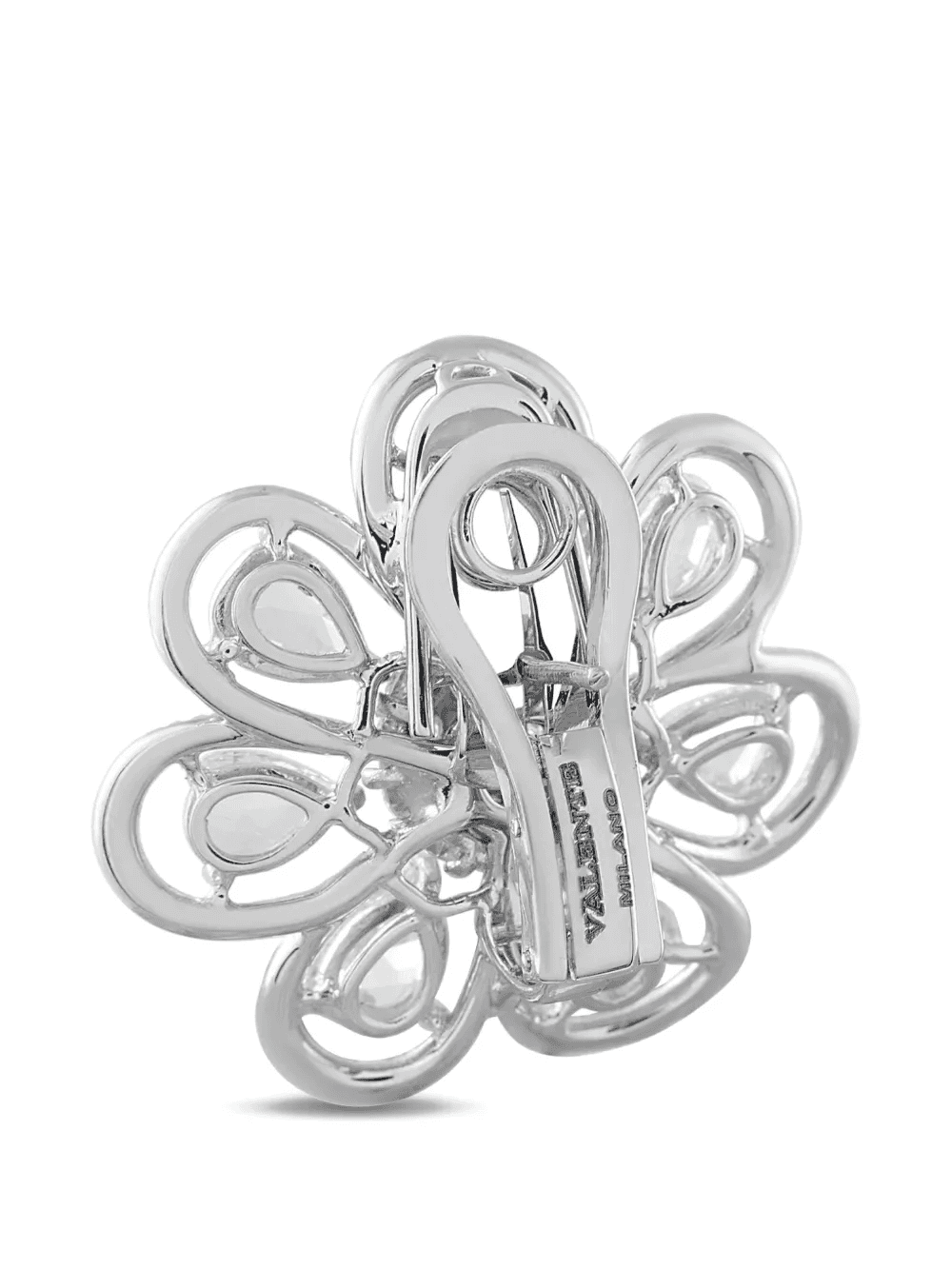 diamond flower earrings — Image 2