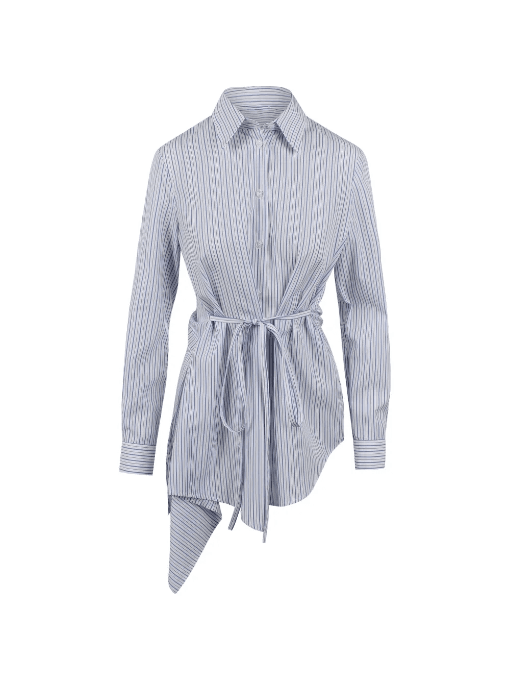 striped asymmetric shirt