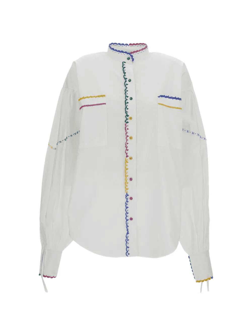 Imanzu embroidered-trim shirt - Image 1