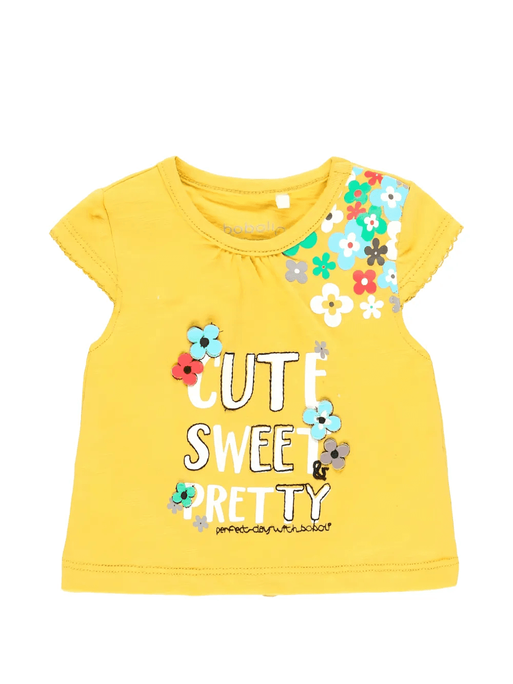 floral-print appliqué T-shirt - Image 1