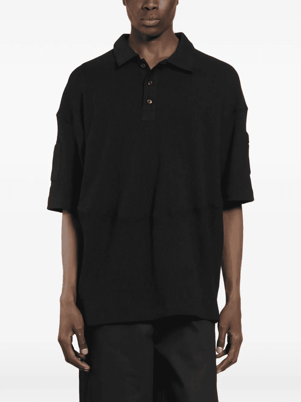 waffle-knit short-sleeve polo shirt - Image 1