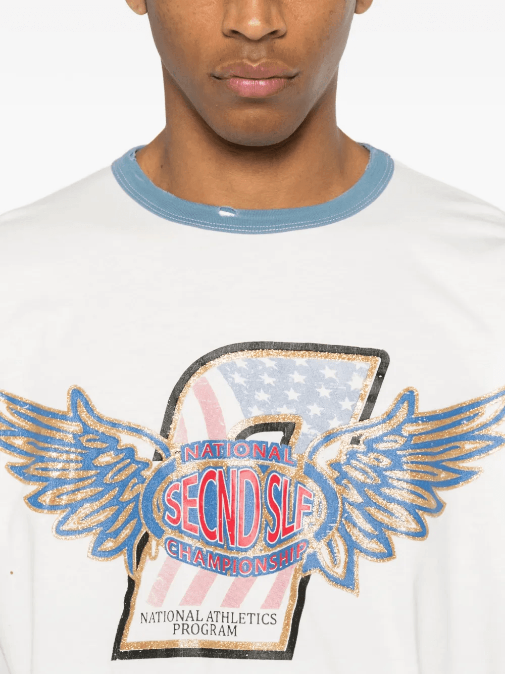 graphic-print ringer T-shirt — Image 2