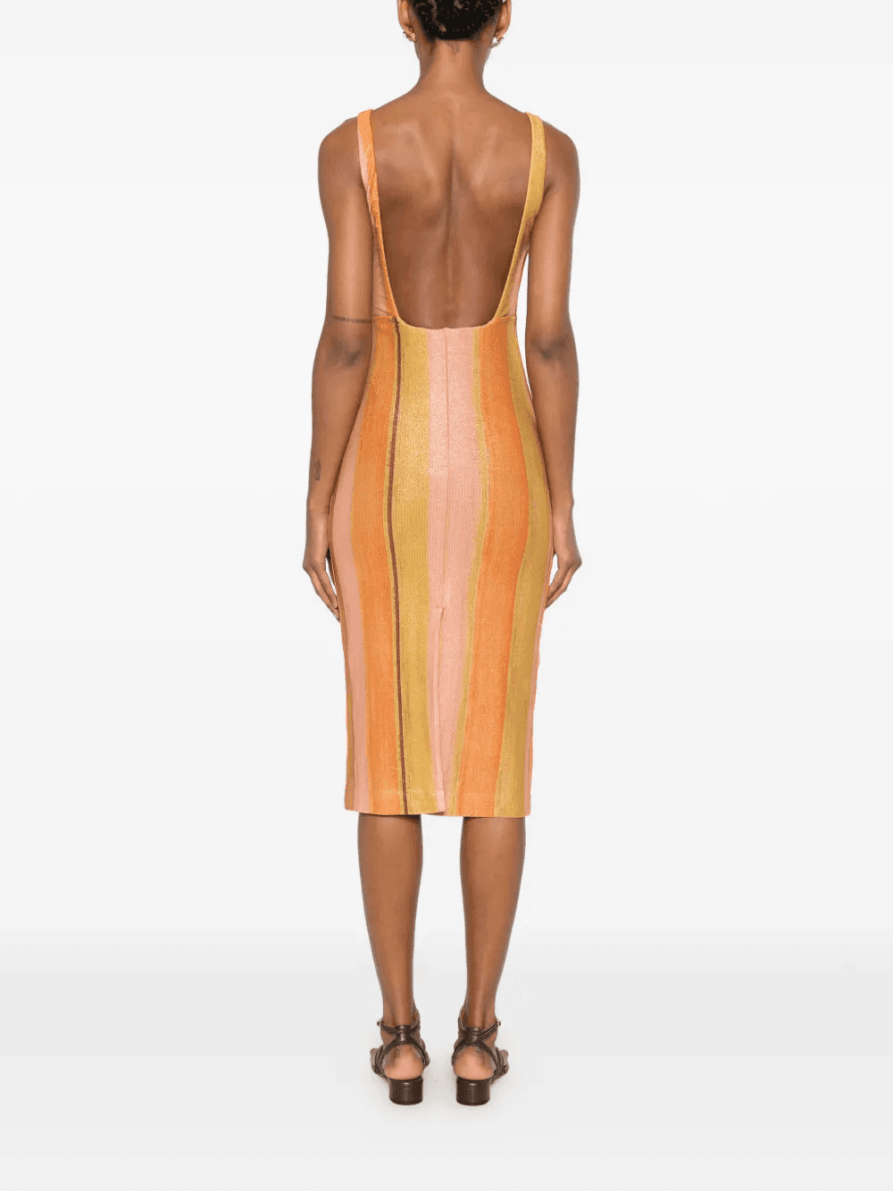 striped scoop-neck midi dress — Image 4
