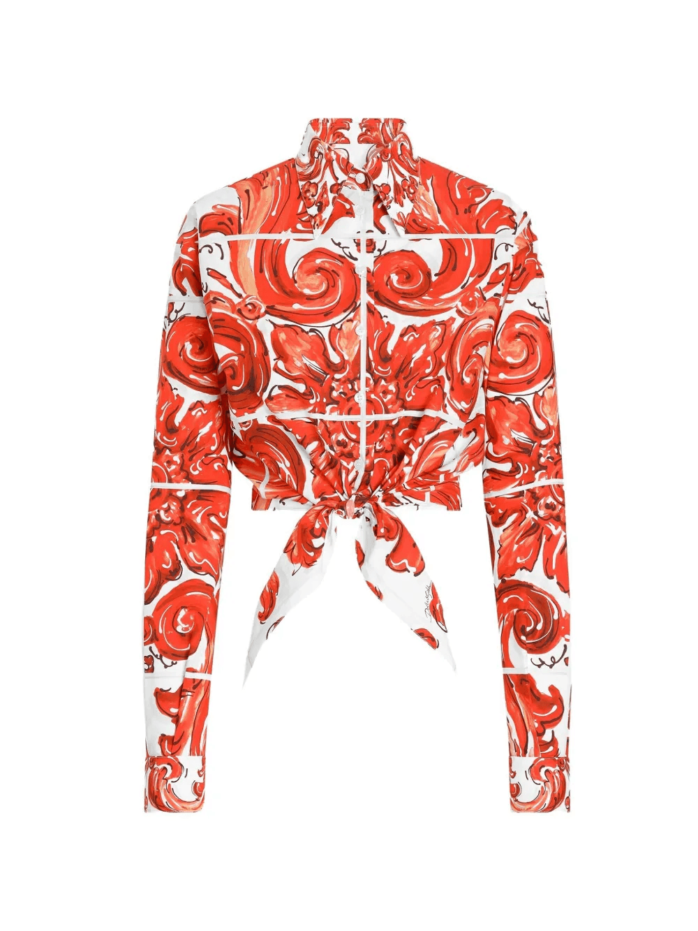 Majolica-print poplin shirt
