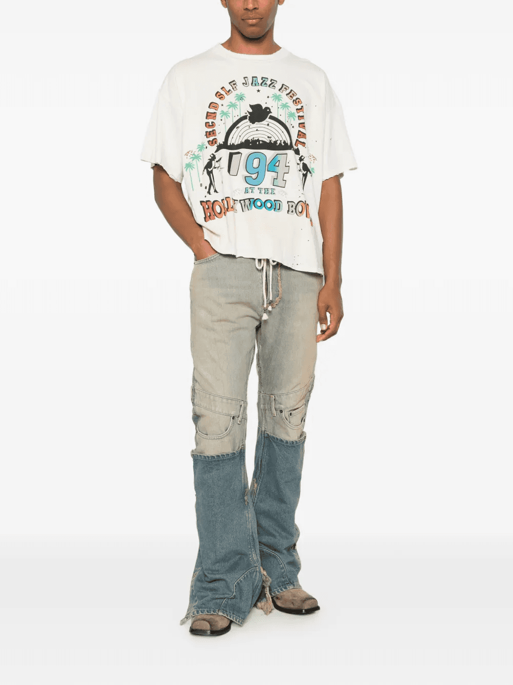 graphic-print distressed T-shirt — Image 4