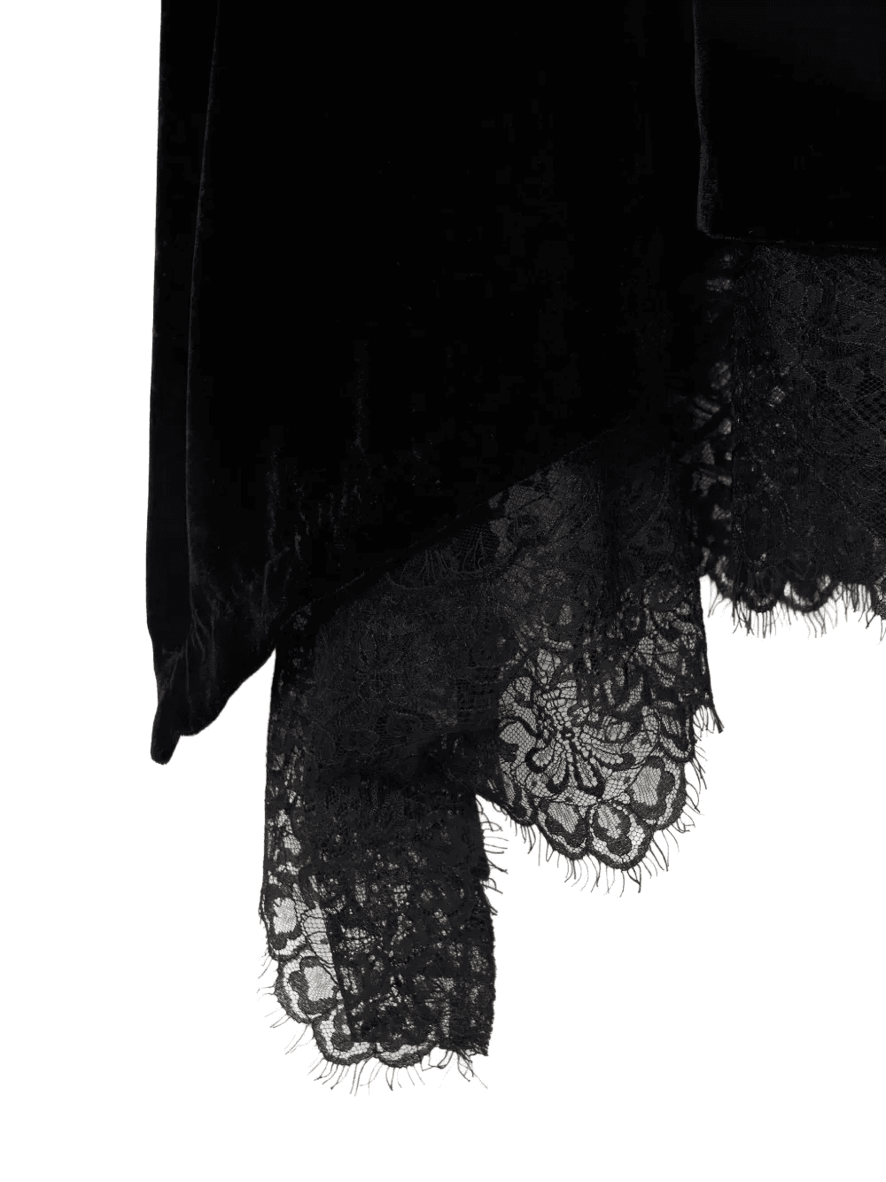 lace-trim midi velvet dress — Image 2