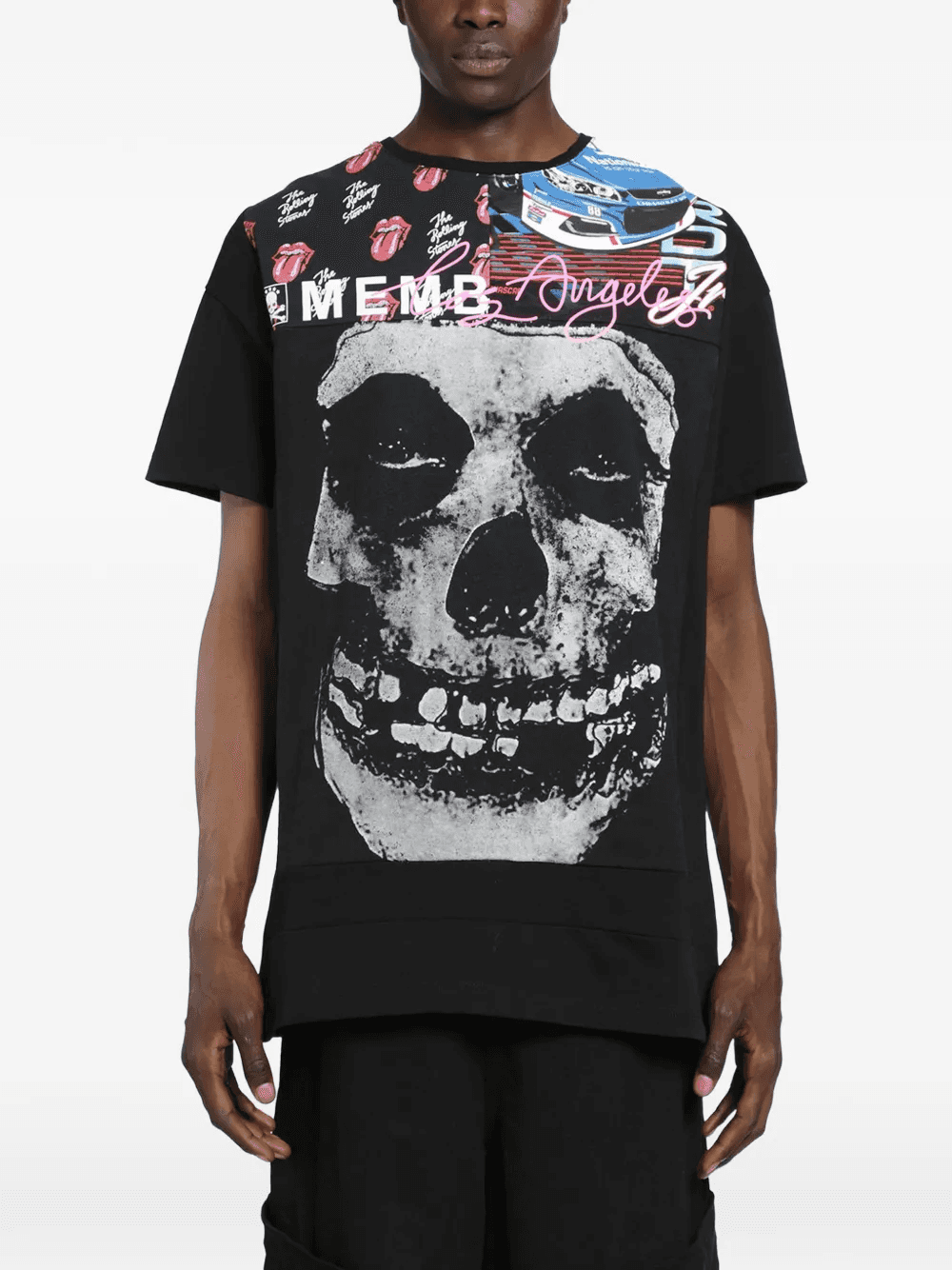 graphic-print panelled T-shirt - Image 1