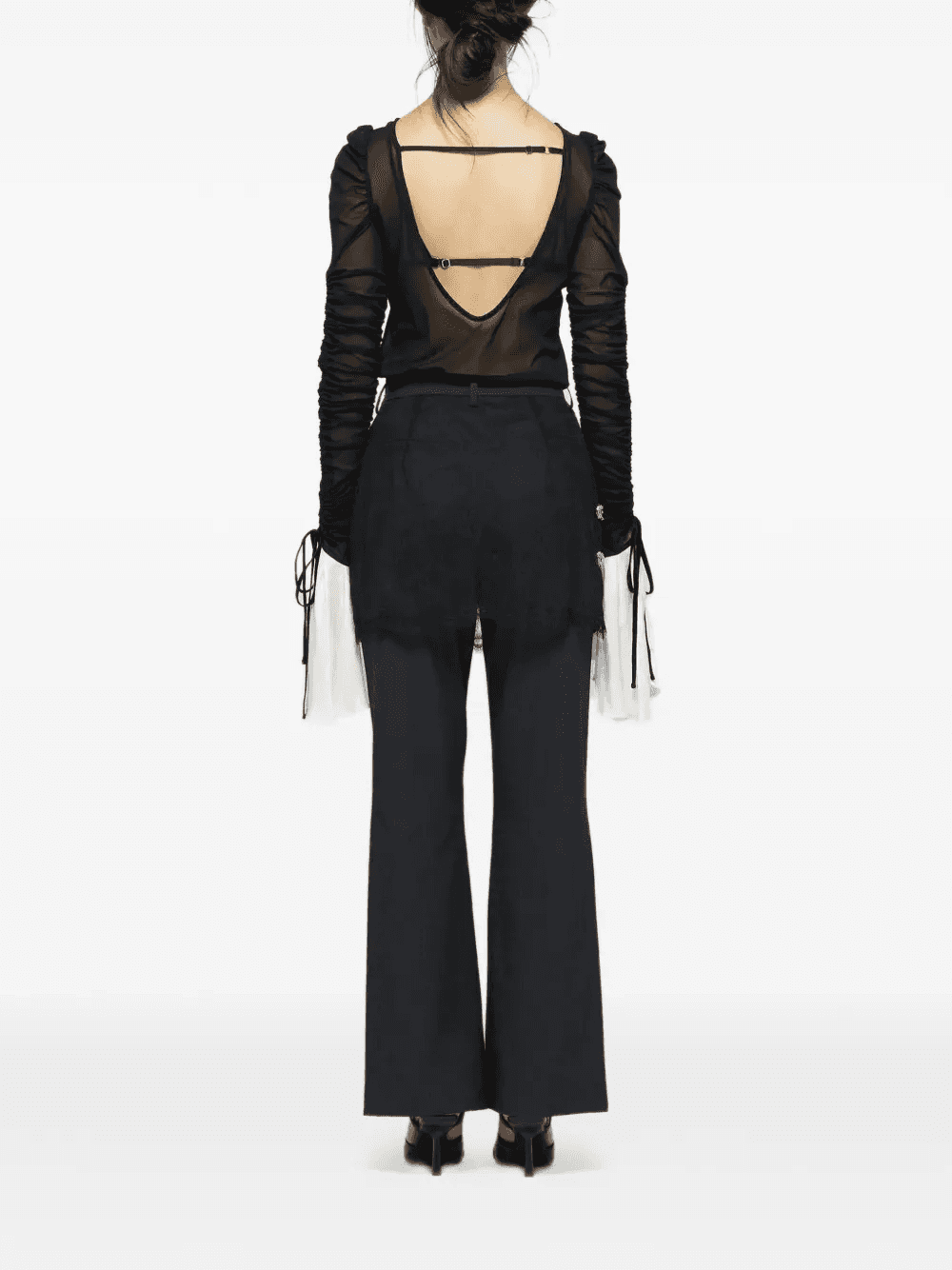 ruched sheer-mesh blouse — Image 4
