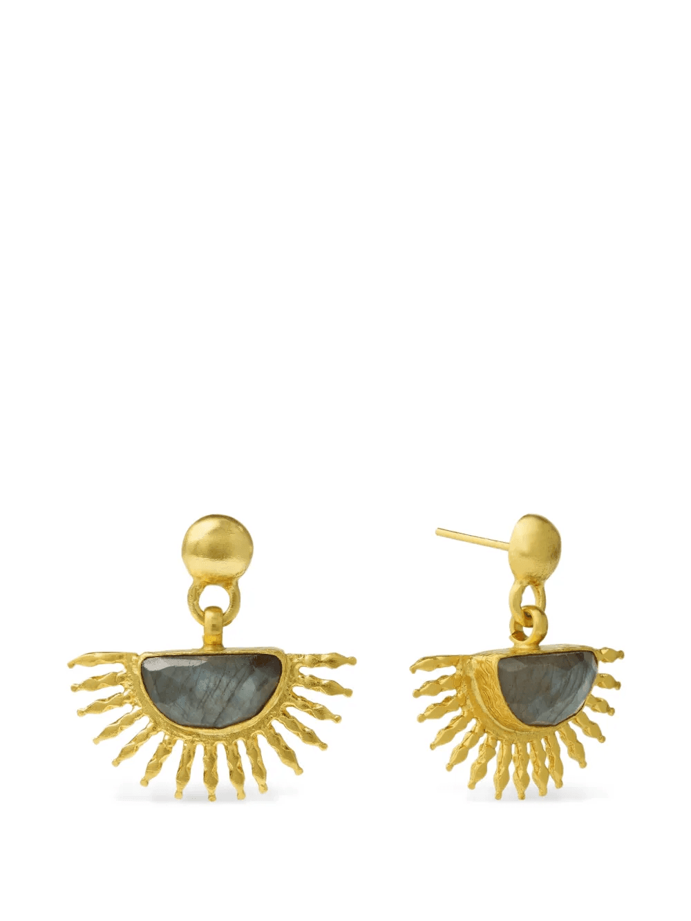 labradorite Sunrise hammered drop earrings - Image 1